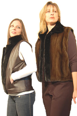 Mink & Leather Vest